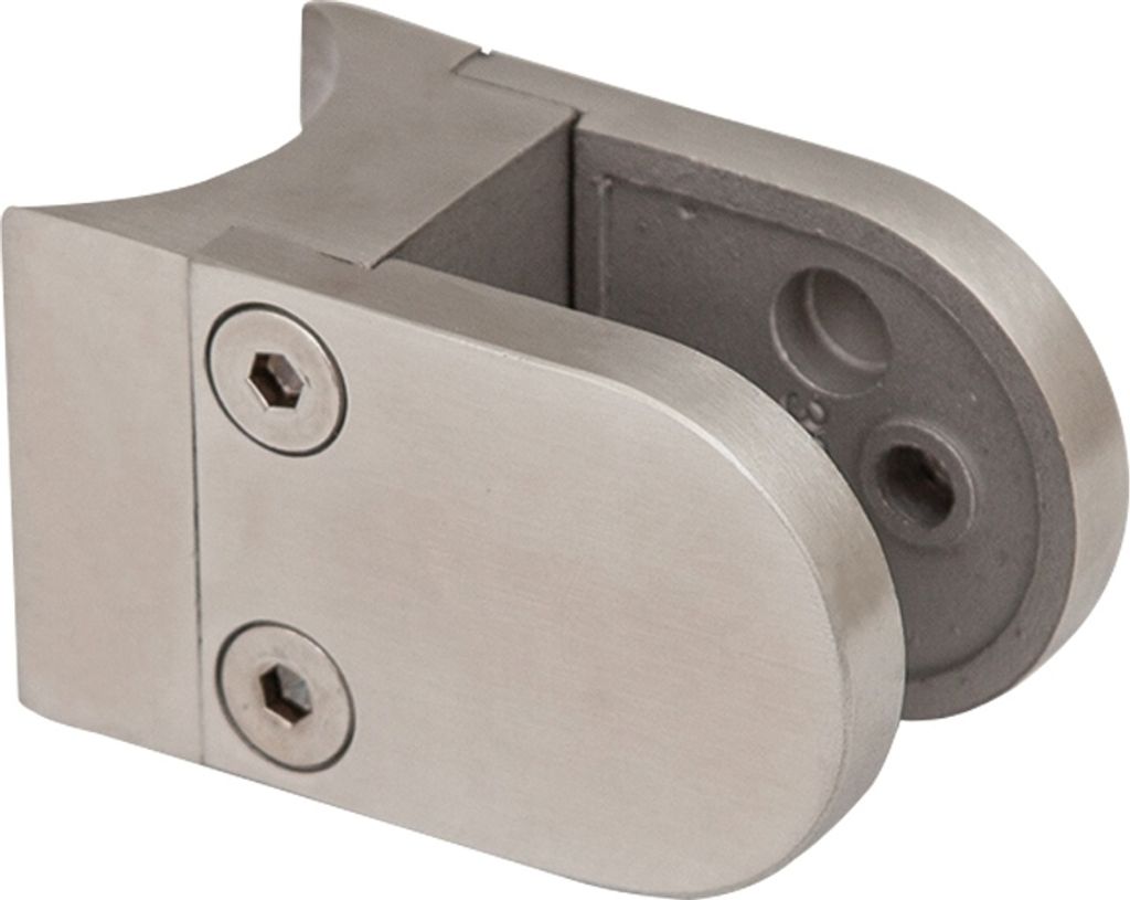 Edelstahl Glashalter für Rohr Ø 42,4 / 2 mm, Glasstärke: 20,76 mm