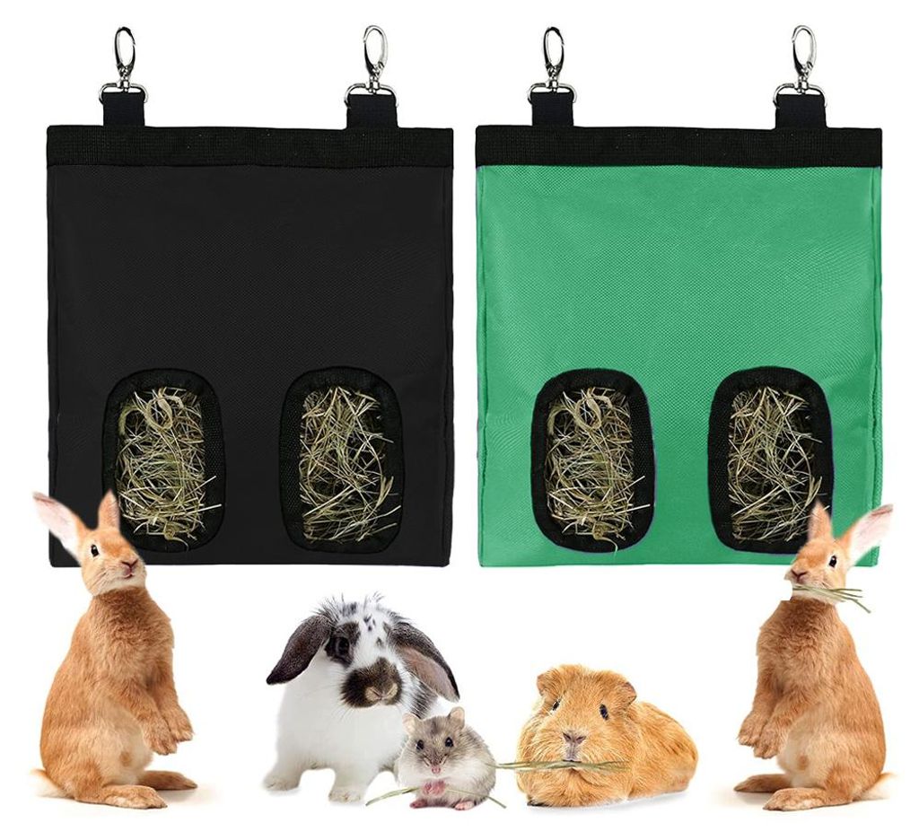2er Pack Heufutterbeutel für Kaninchen Meerschweinchen Produktbild 