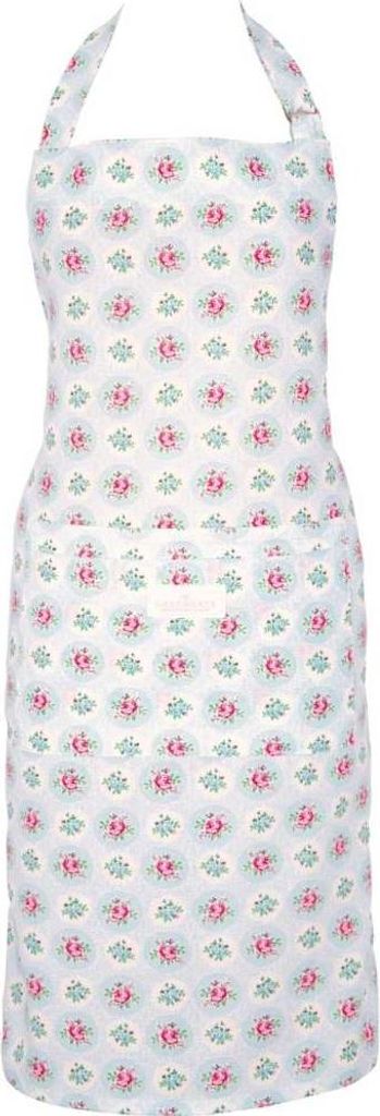 Greengate Schürze ELLE PALE BLUE Blau Weiß mit Blumen Küchenschürze Kochschürze