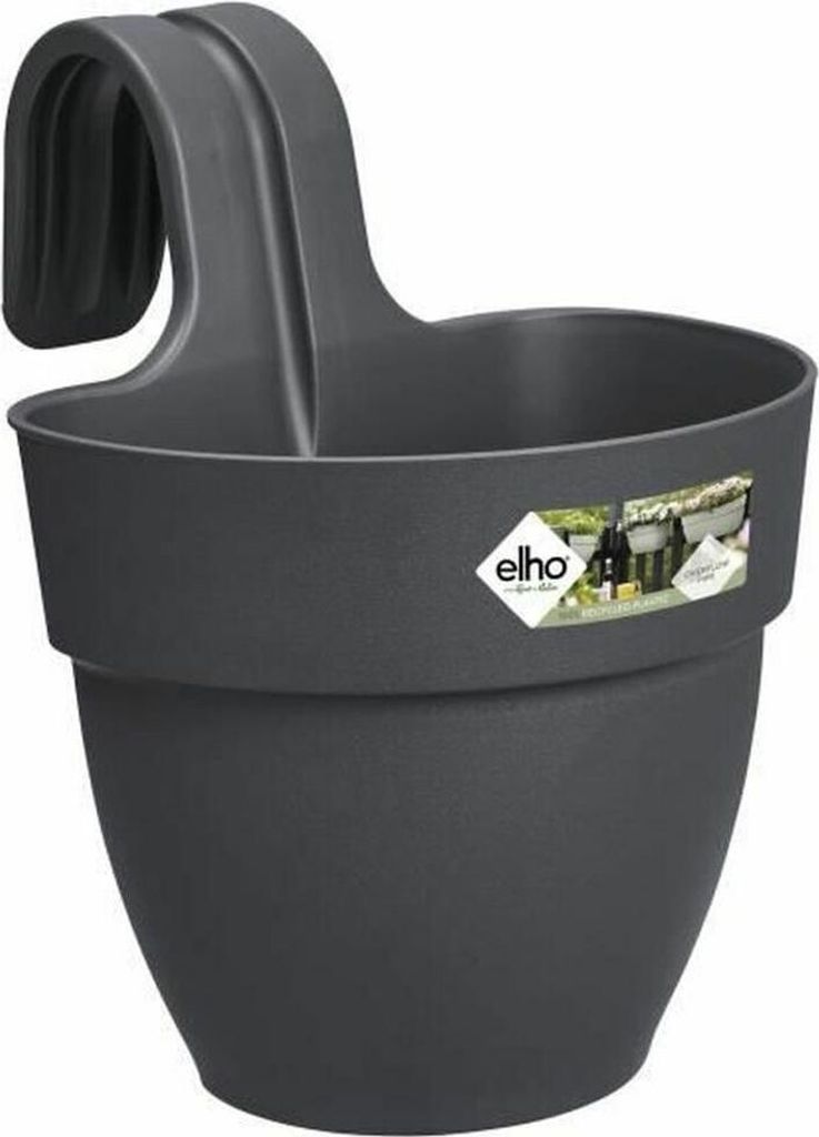 Blumentopf Elho Vibia 24,1 x 20,5 x 26,5 cm Anthrazit Kunststoff rund Moderne 24 x 20,5 x 26,5 cm