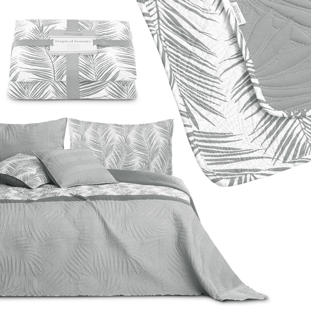 Narzuta pikowana dwustronna TROPICAL 170X210 szara Zdjęcie produktu 