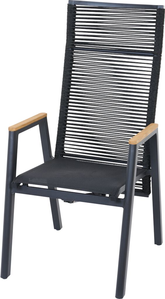 SIENA GARDEN Bologna Dining Move, Rope, Aluminium, Armlehnen aus 100% Teak