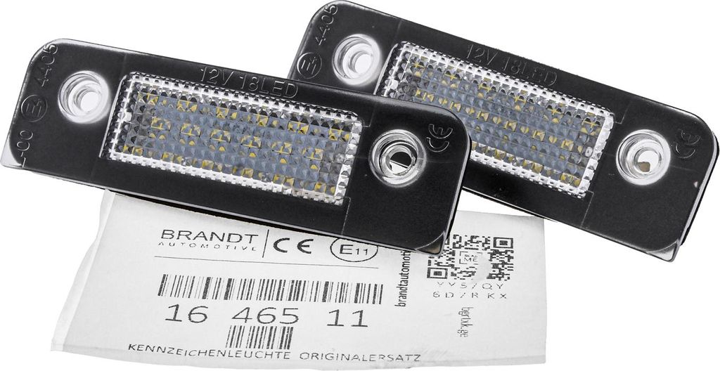 BRANDT Kennzeichenleuchten LED kompatibel mit Fiat 124 Spider I 73-75 Ford Escort VII Mk7 95-00 Fiesta IV V 95-08 Focus I C170 98-04 Fusion I JU2 0...