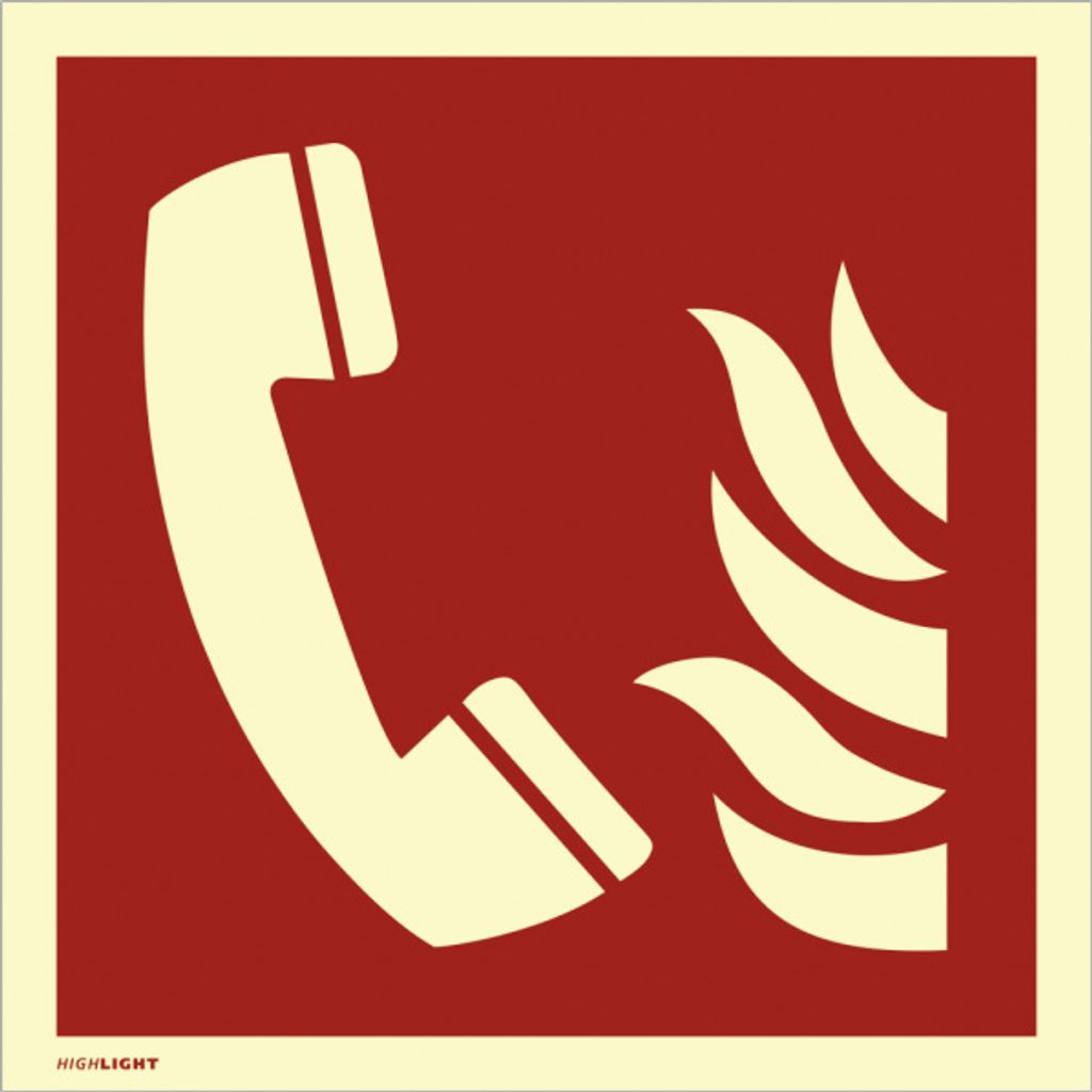 Dreifke Aufkleber Brandmeldetelefon ISO 7010, Folie, langnachleuchtend, 160-...