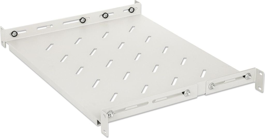 Intellinet - Rack - Regal - with variable rails, fixed mounting - Grau, RAL 7035 - 1U - 48.3 cm (19")