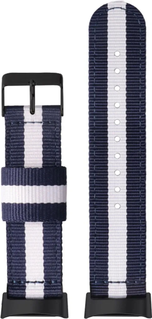 INF Cinturino per orologio in nylon per Fitbit Charge 5, cinturino di ricambio sportivo traspirante Blu + Bianco