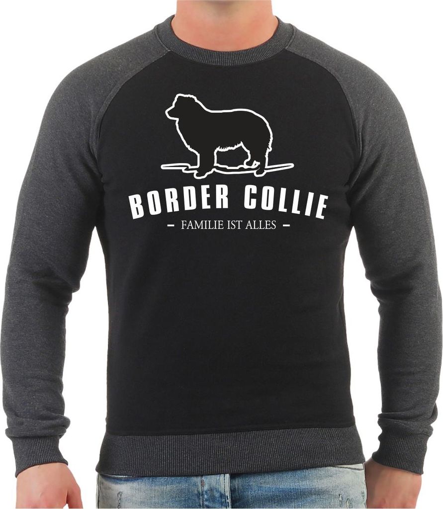Herren Sweatshirt Border Collie Silhouette