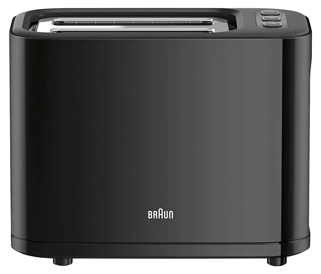 Braun HT 3010 Noir - Grille-pain PureEase 2 Fentes pour un Petit Déjeuner