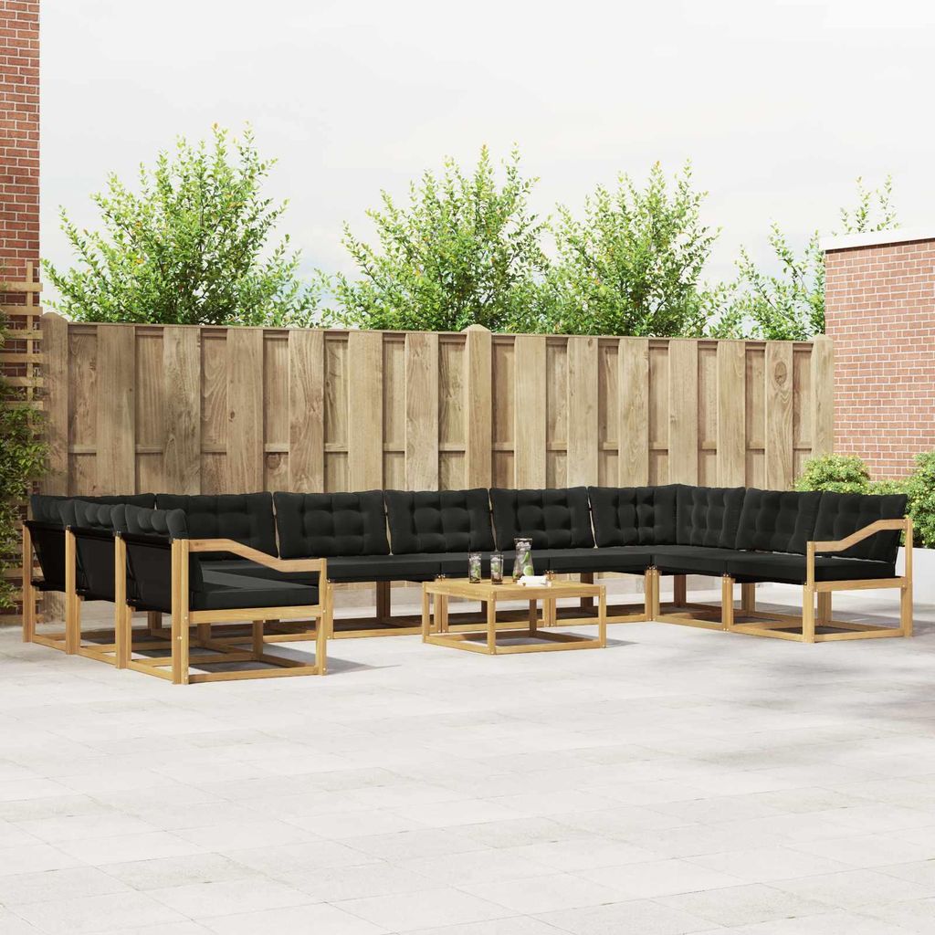 Möbel Outdoor-Sofagarnitur mit Kissen 11 pcs Weiß und SchwarzGartensofas - Gartensofas c3540