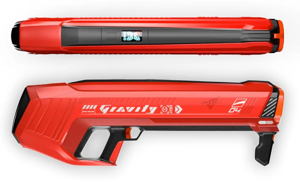 Pistolet à eau SpyraGravity Rouge : Puissance et Précision Automatique