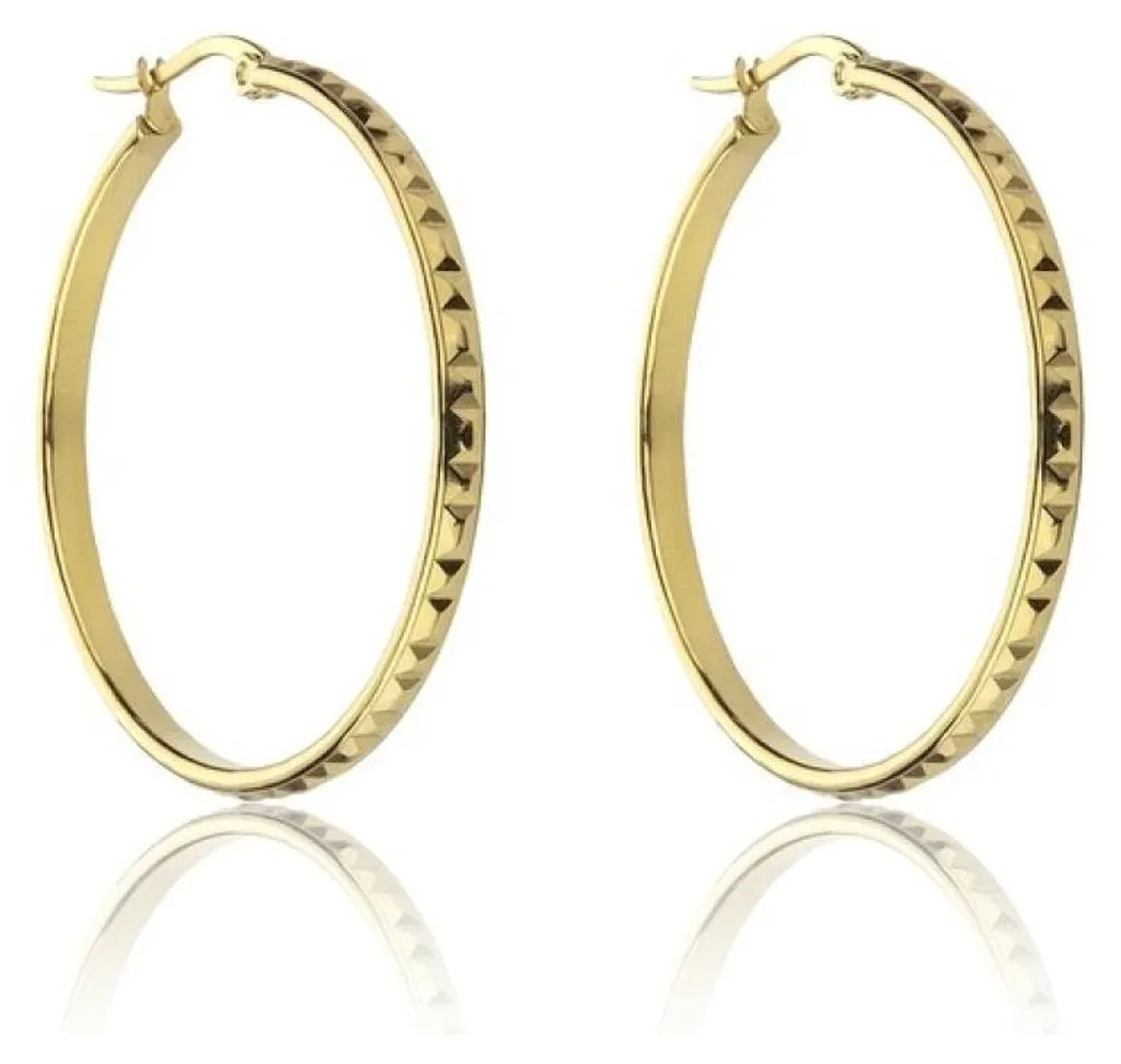 Créoles dorées rondes Addison : bijoux d'oreilles élégants et raffinés