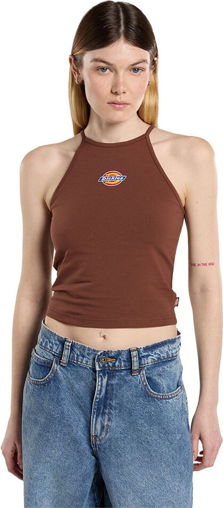 Dickies Chain Lake Vest ärmelloses T-shirt Braun 2XS Frau Braun 2XS