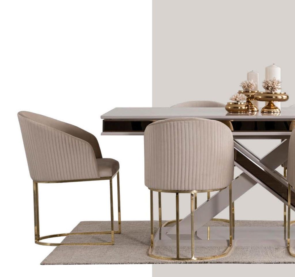Esszimmer Set Essgruppe Edelstahl Stühle 10x Sessel Esstisch Tisch 11tlg
