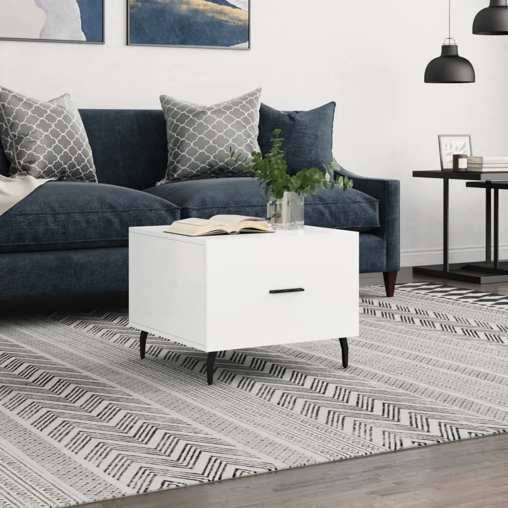 Acquista Tavolino Maison Exclusive Bianco Lucido 50x50x40 cm Legno