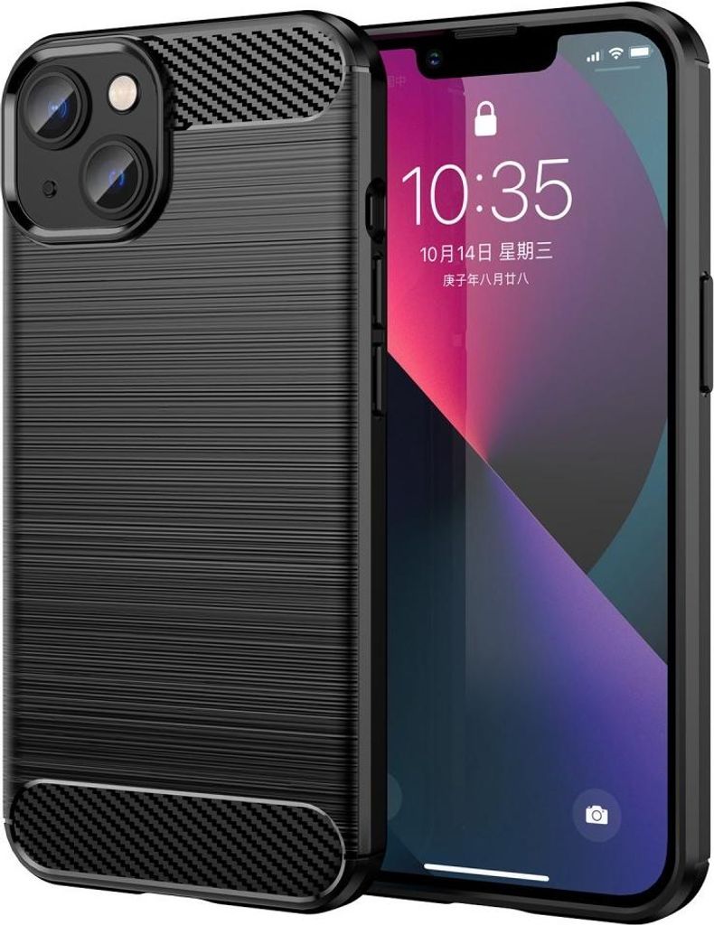 iPhone 14 Hülle - Coverup Armor Brushed TPU Back Cover - Schwarz