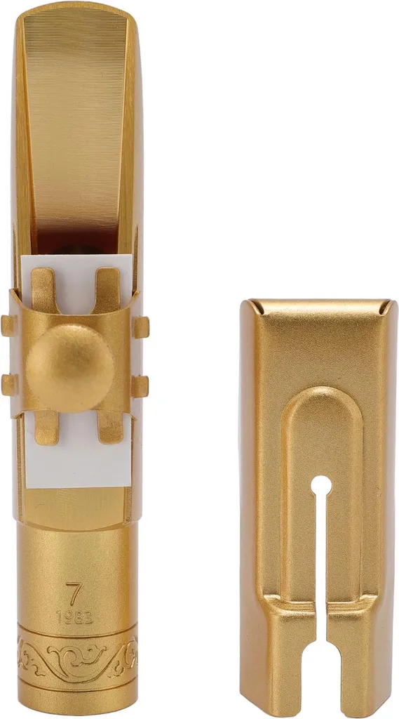 Bec Saxophone Ténor en Laiton avec Finition Dorée Mate et Capuchon Bb