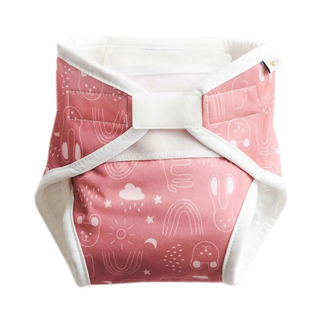 Couche lavable All-In-One pour bébé - Rusty Pink Teddy M - Durable