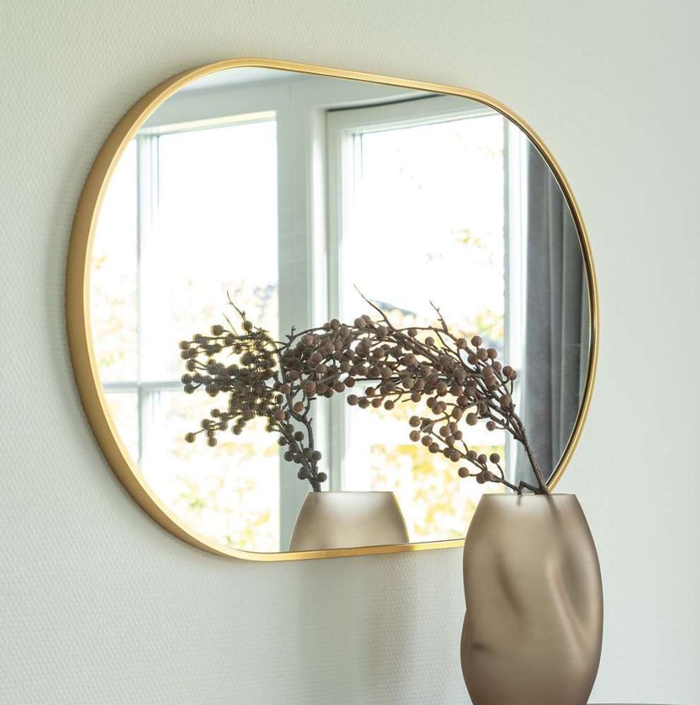 Moderner Spiegel ORLONA gold oval ca.50x80 cm