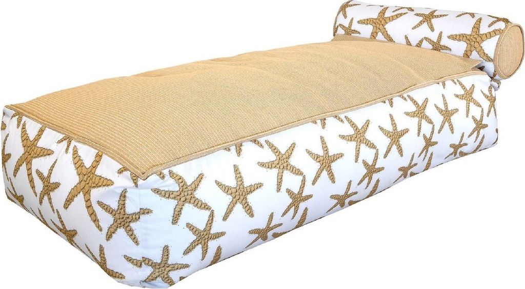 Casa Padrino Luxus Wasserliege mit Kopfstütze Weiß / Beige 180 cm