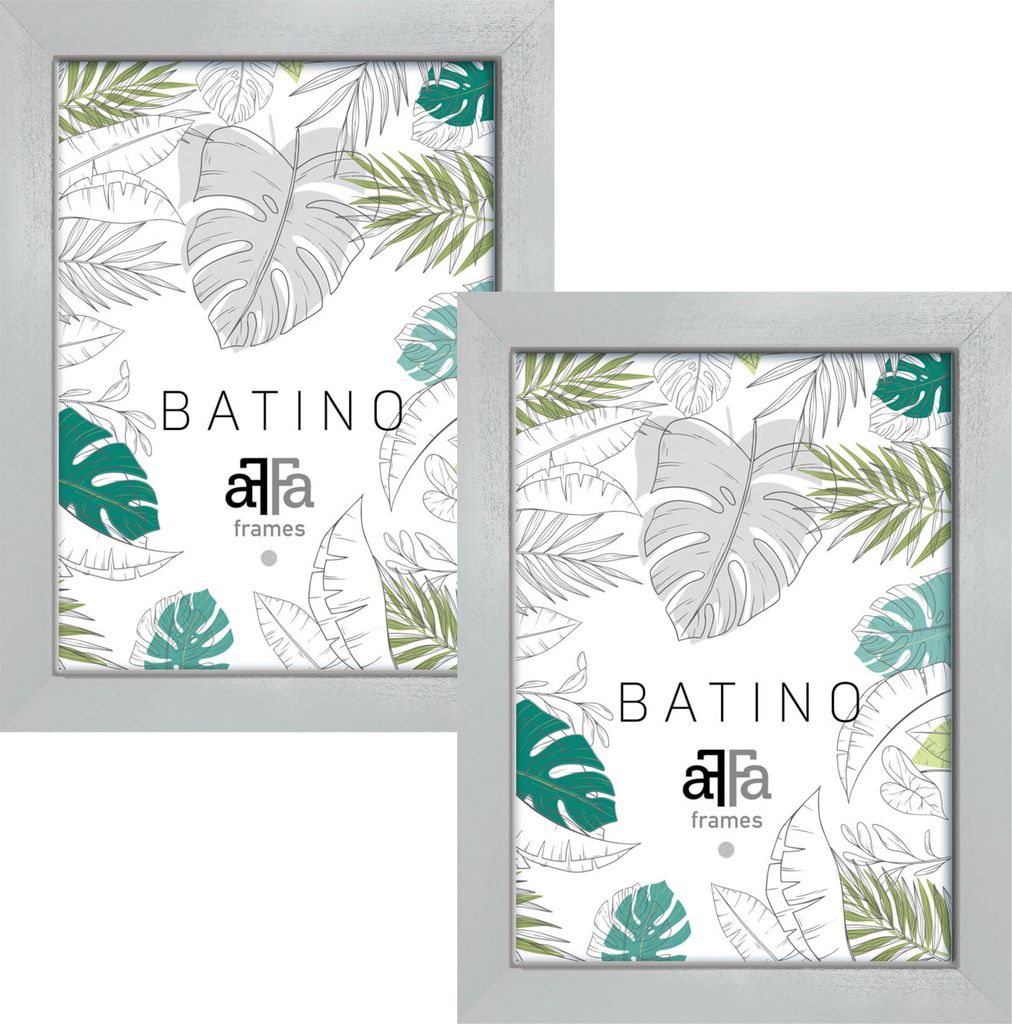 aFFa frames, Batino, Bilderrahmen aus Holz, mit Acrylglasfront, HDF-Hintergrund, Weiß, 29,7x42 cm, 2er Set