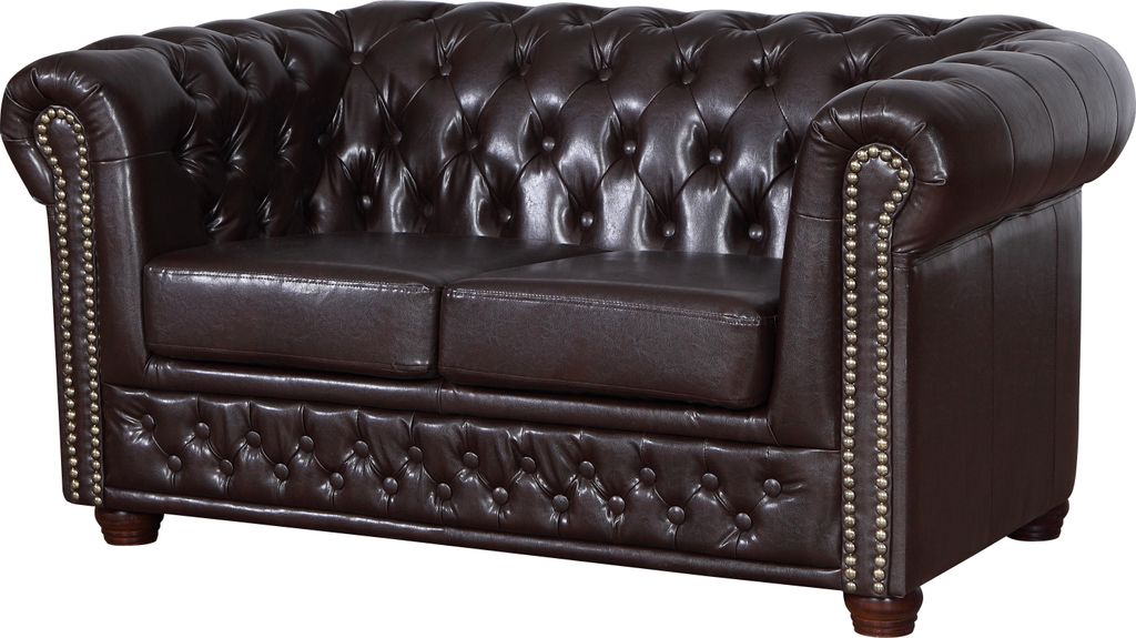 Chesterfield 2-Sitzer Sofa in Lederlook Produktbild 