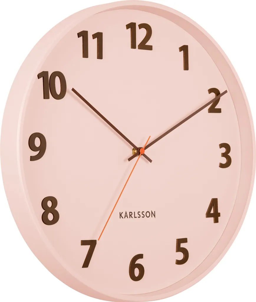 Karlsson Summertime Horloge Murale Silencieuse Rose Pâle Finition Mate