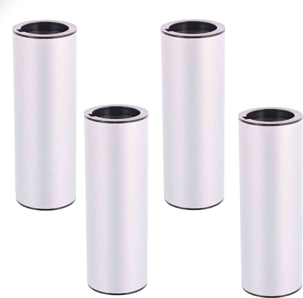 WAGNER Möbelbein/Möbelfuß TENO Starter-Set-4tlg. - Ø 30 x 87 mm, inkl. QuickClick Gleiter & Zubehör, Alu-Optik - 12121204