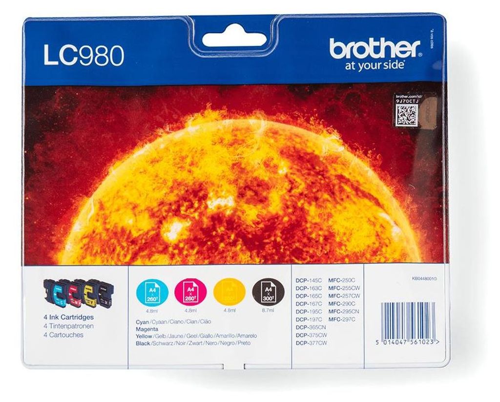 Brother LC980VALBP - 4 balenia - čierna, žltá, azúrová, Obrázok produktu 