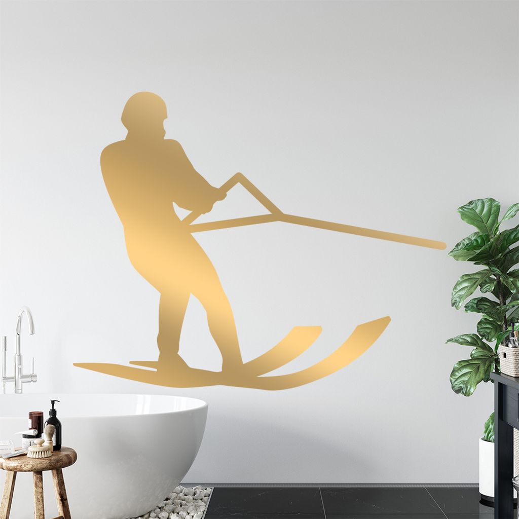 Wasserski Sportler Figur Wandtattoo Wandaufkleber Wall Sticker - Dekoration, Küche, Wohnzimmer, Schlafzimmer, Badezimmer
