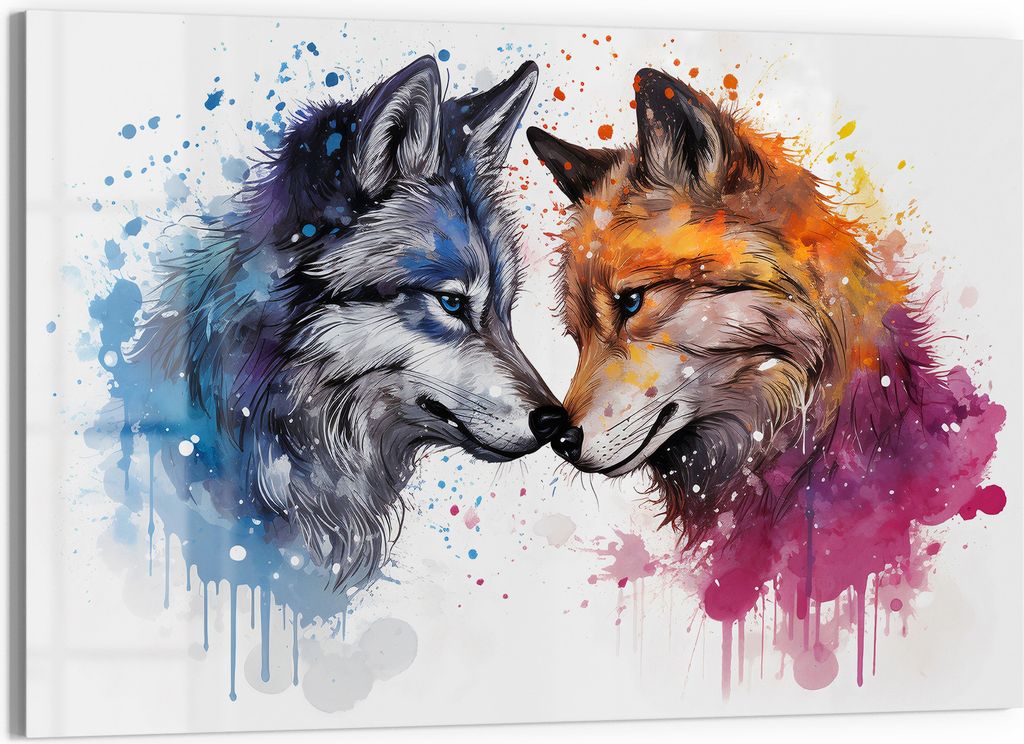 DEQORI Magnettafel Glas 90x60 cm 'Symmetrie der Wildnis' beschreibbar Whiteboard Küche