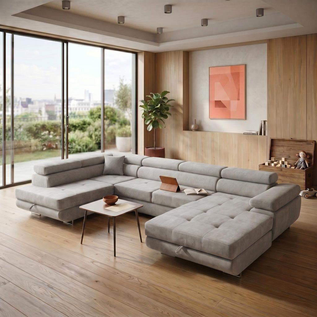MUFFO Ecksofa U-Form WILD U Links mit Schlaffunktion Produktbild 
