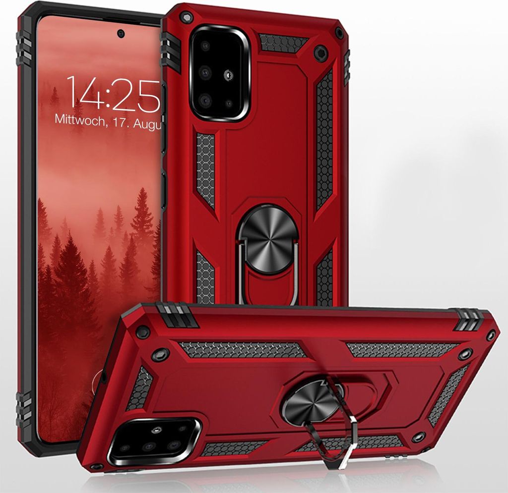 Armor Outdoor Handyhülle für Samsung Galaxy A51 Handy Panzer Case Cover Schutzhülle Farbe: Rot