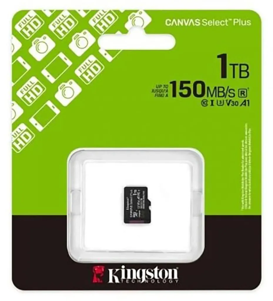 Carte MicroSD 1TB Kingston Canvas Select Plus SDCS3 pour smartphone