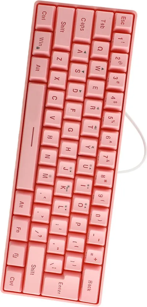 Mini clavier mécanique rose V700 avec rétroéclairage LED RGB