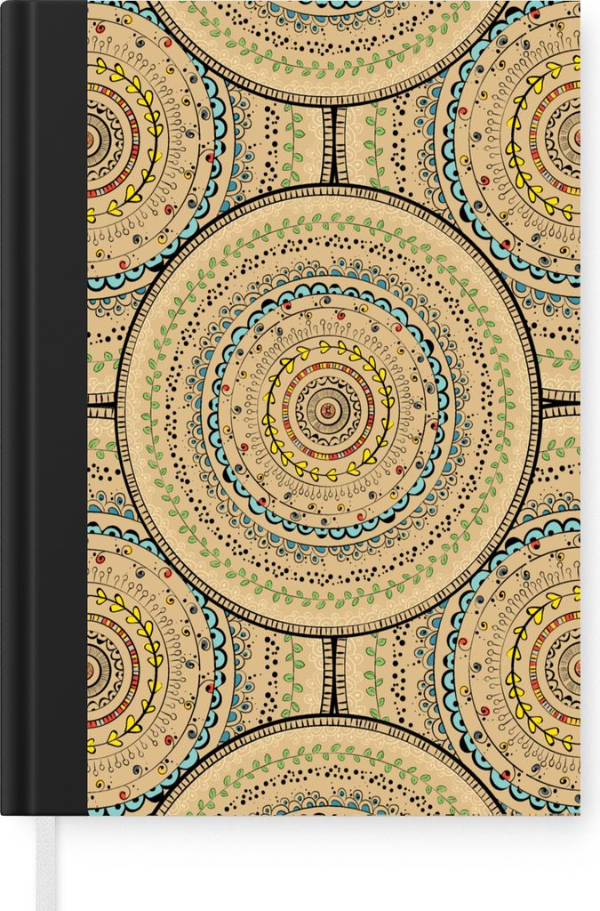 MuchoWow Notizbuch Tagebuch Haushaltsbuch Notebook A5 Kreise - Muster - Südamerika - Notizblock - Notizheft - Notebook - Schreibblock - Papier