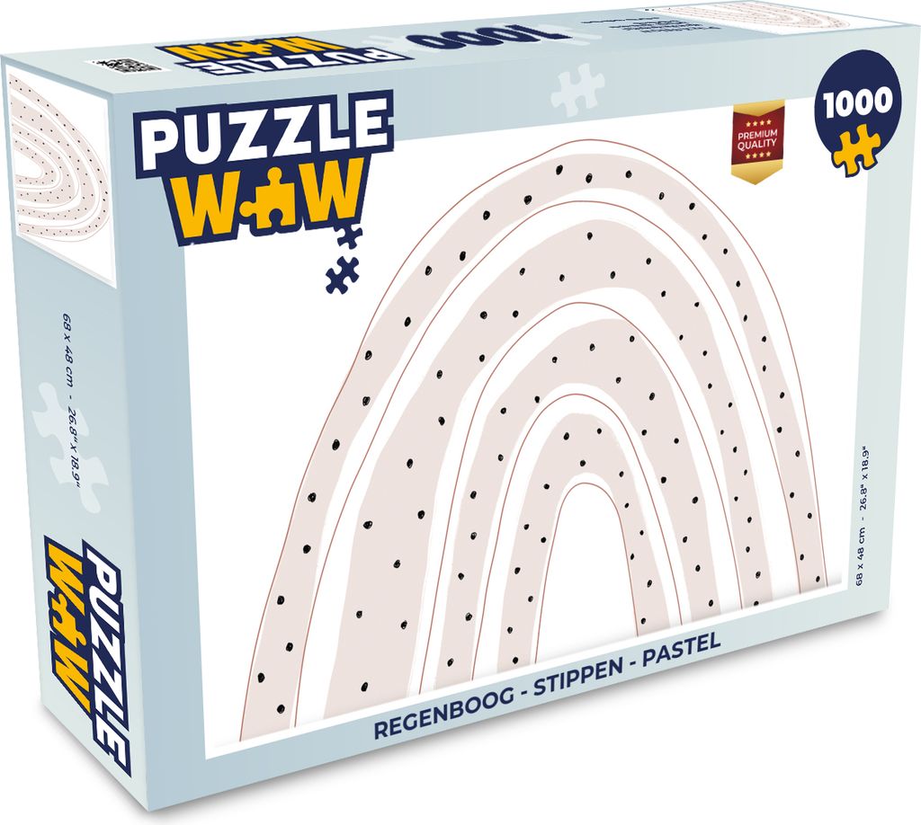 MuchoWow Puzzle 1000 Teile Regenbogen - Tupfen - Pastell - Erwachsene - Rätsel