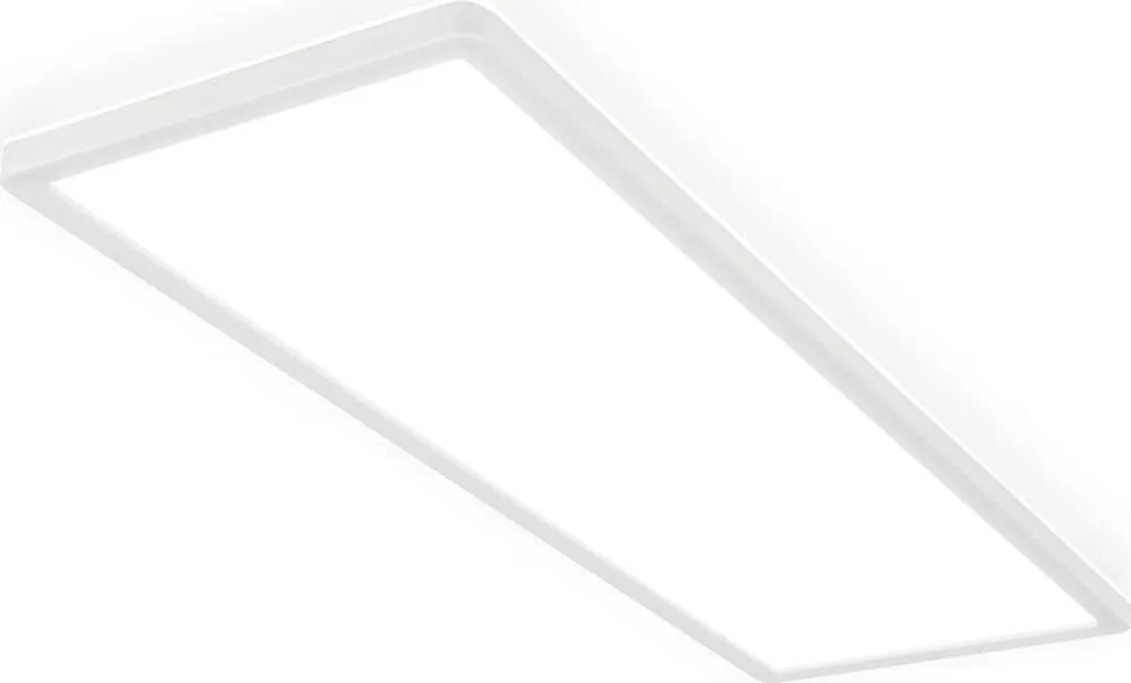 Plafonnier LED 3cm plat blanc neutre 4000K éclairage indirect 58x20cm