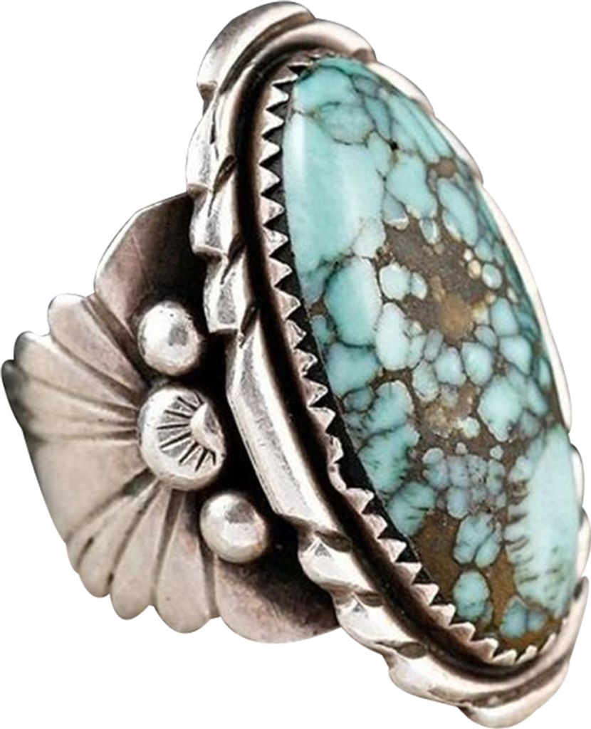 Antiker ovaler türkisfarbener geschnitzter Fingerring für Damen und Herren, Cosplay, Party, Schmuck, Geschenk-Antikes Silber,US 10