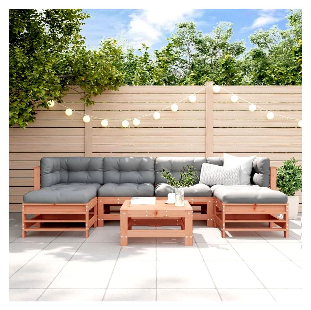 Gartenmöbel-Set für den Außenbereich, 7-teilig, Massivholz, Douglas