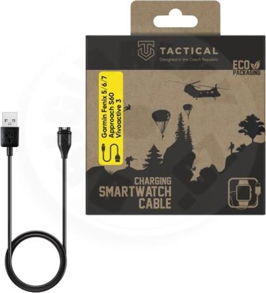 Tactical USB-Lade- und Datenkabel für Garmin Fenix 5/6/7. Approach S60. Vivoactive 3