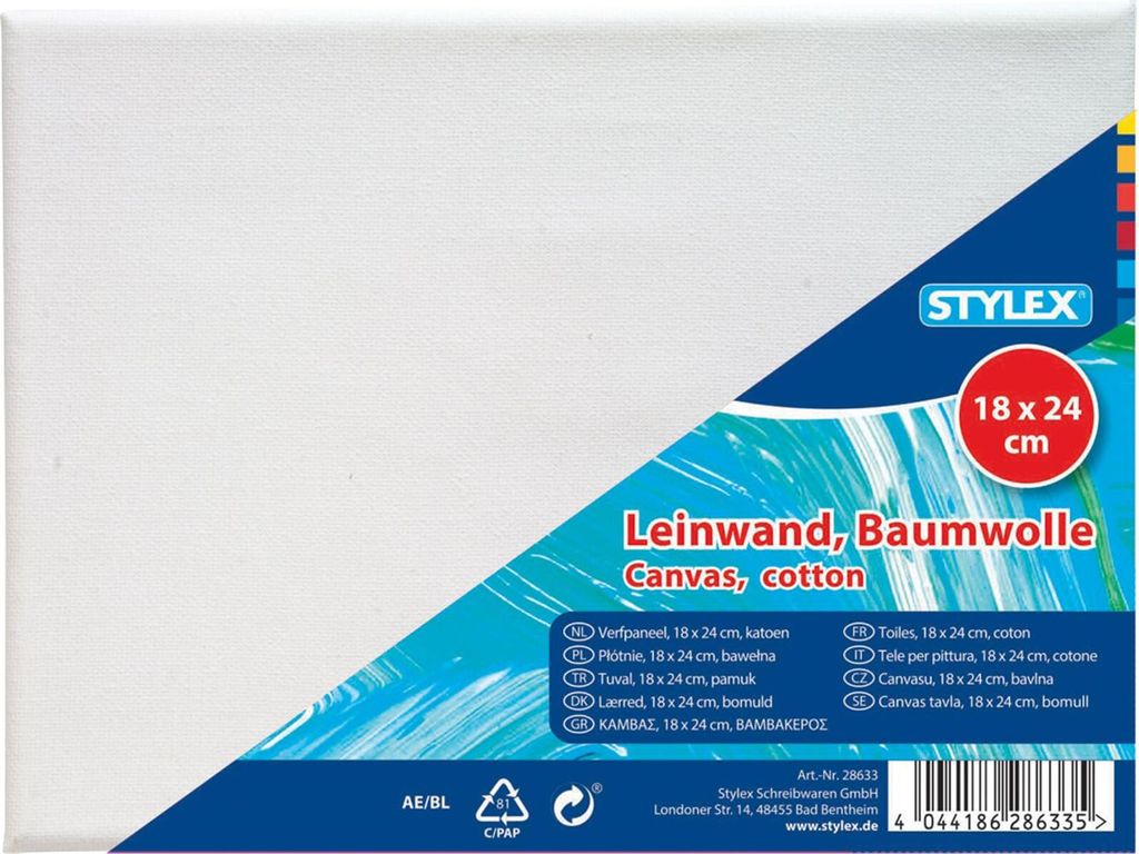 Stylex Leinwand Masse: 18 x 24 cm - 1 Stück Produktbild 
