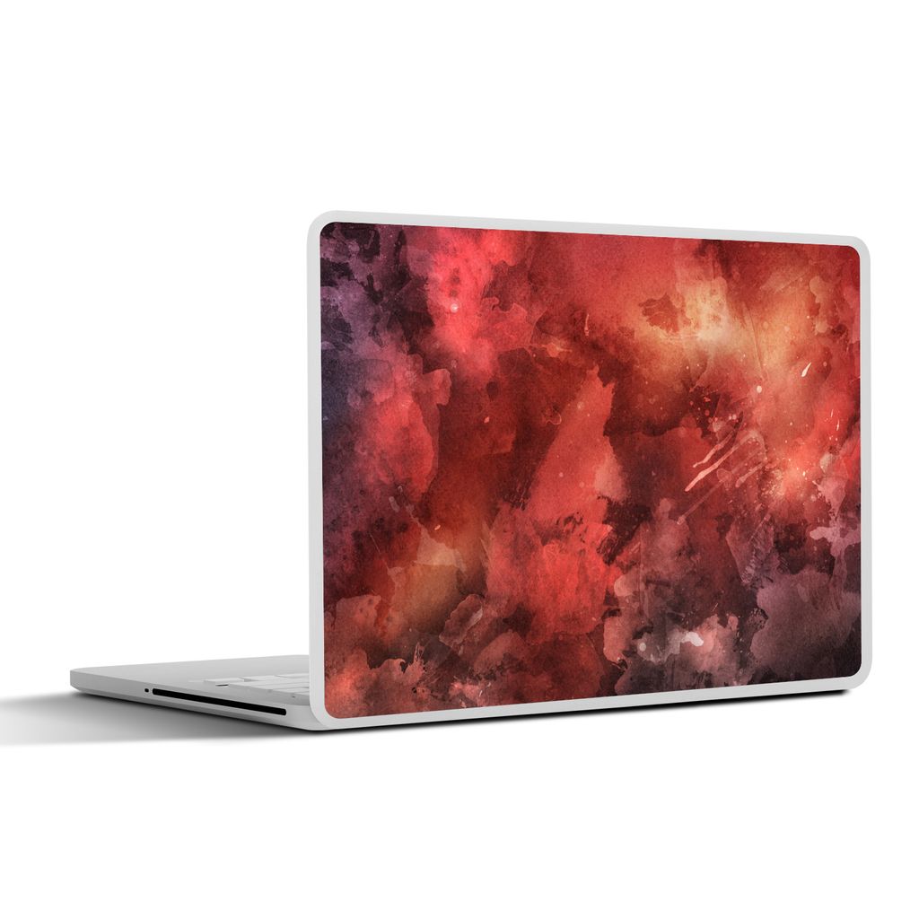 MuchoWow Laptop Aufkleber Sticker Cover Aquarell - Abstrakt - Rot 30x22 cm - Laptop-Sticker