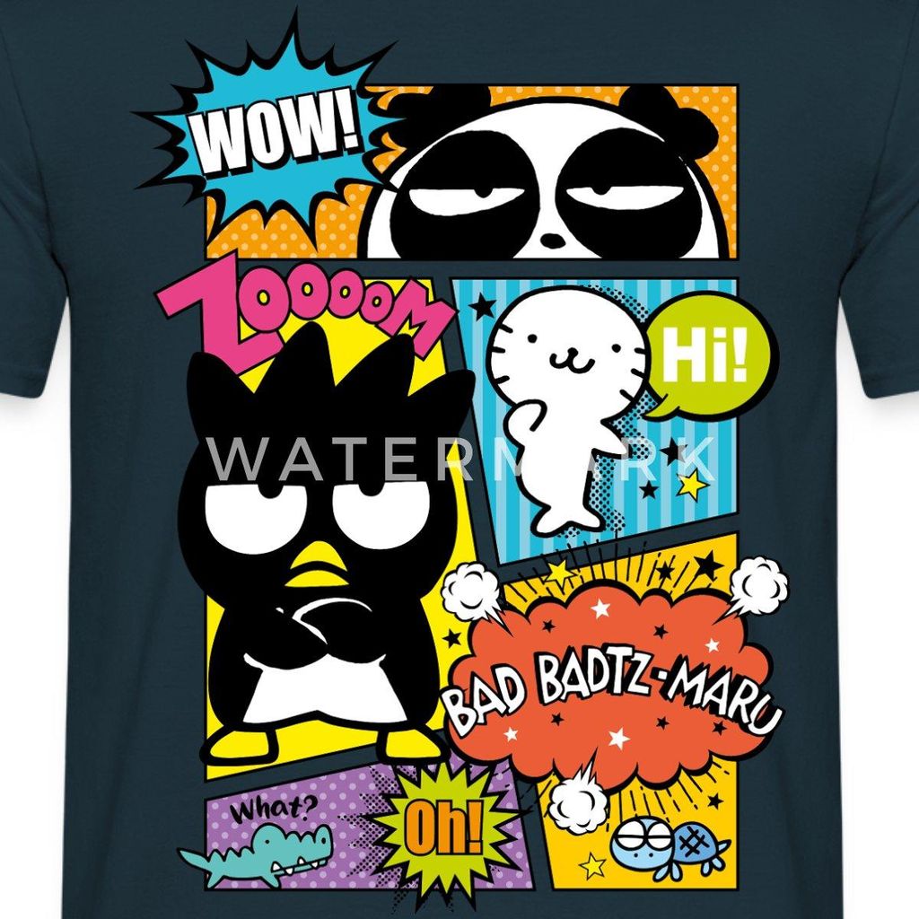 Spreadshirt Bad Badtz-Maru Mit Freunden Im Comic Stil Männer T-Shirt, S, Navy