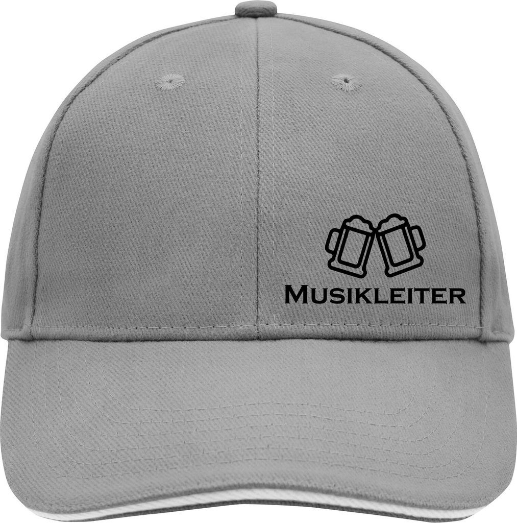 Huuraa Cappy Mütze Musikleiter Schützenfest Dark Grey/White Baumwolle 6-Panel Kappe Geschenkidee