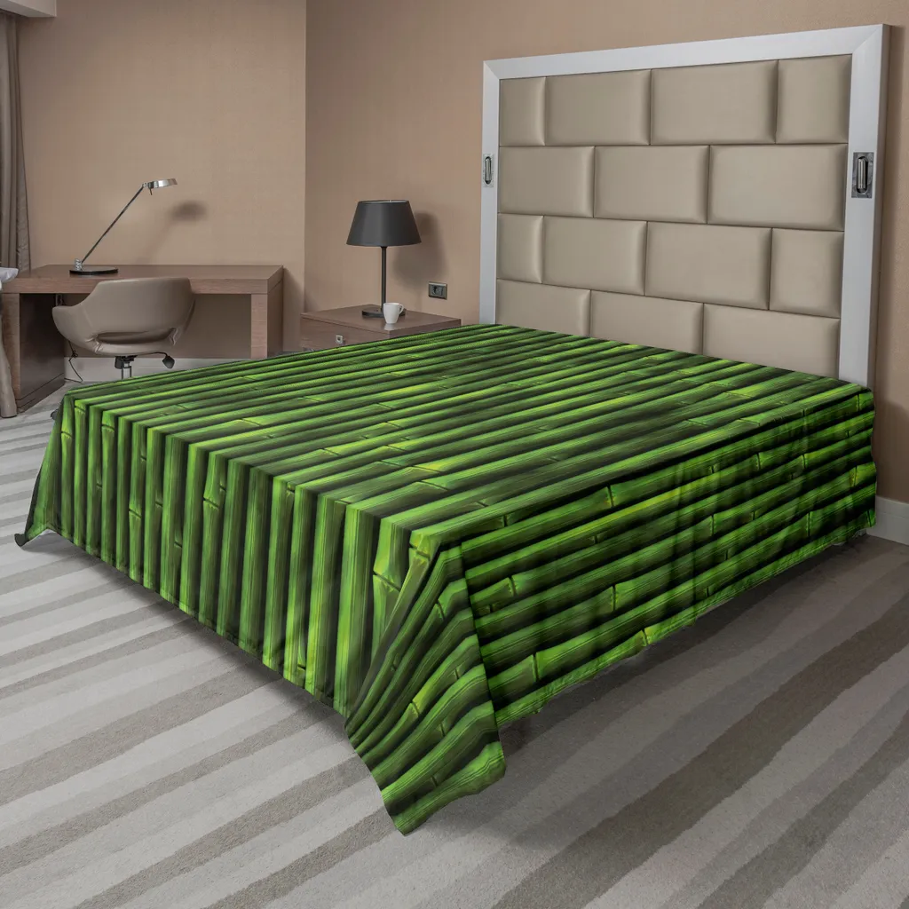 Drap plat décoratif en bambou pour lit double grande taille 275x260