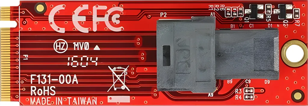 Delock Adaptateur M.2 Key M vers SFF-8643 NVMe PCIe 4.0 pour SSD High-Tech