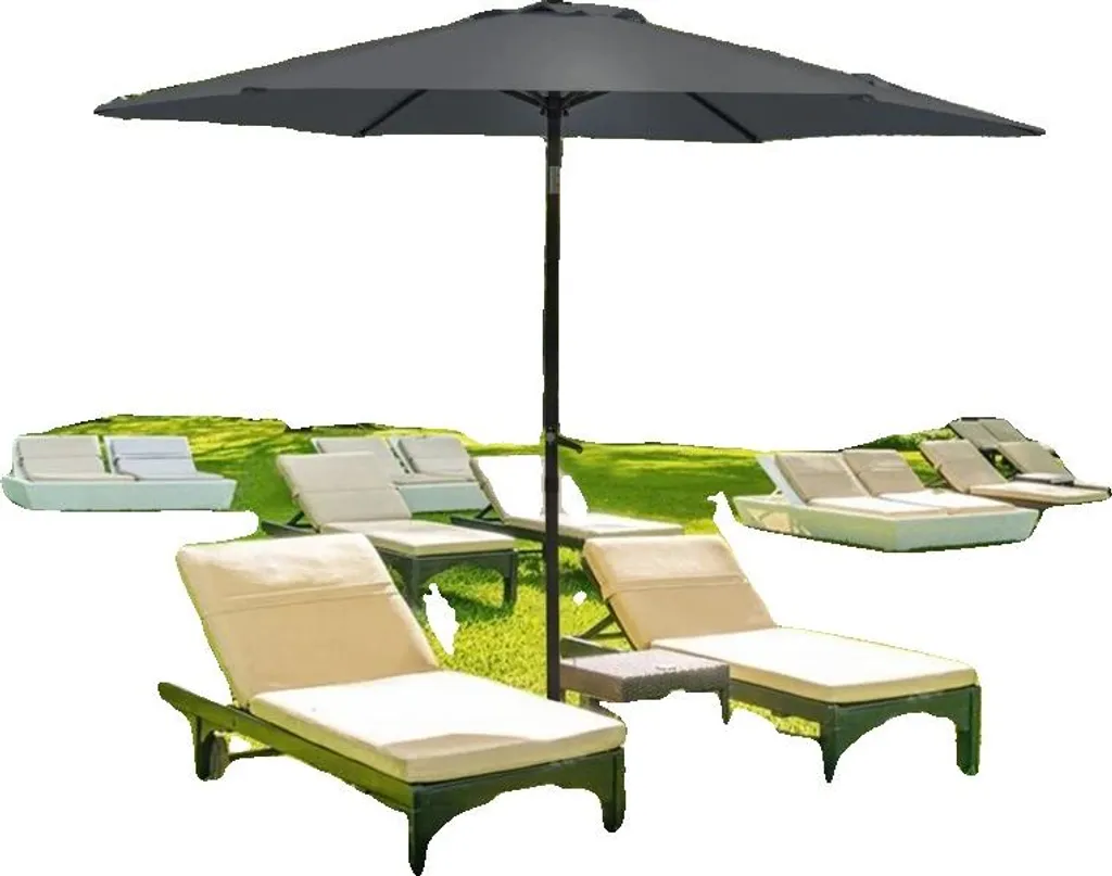 Parasol Gris Foncé avec Protection UV - Modèle Portable et Léger