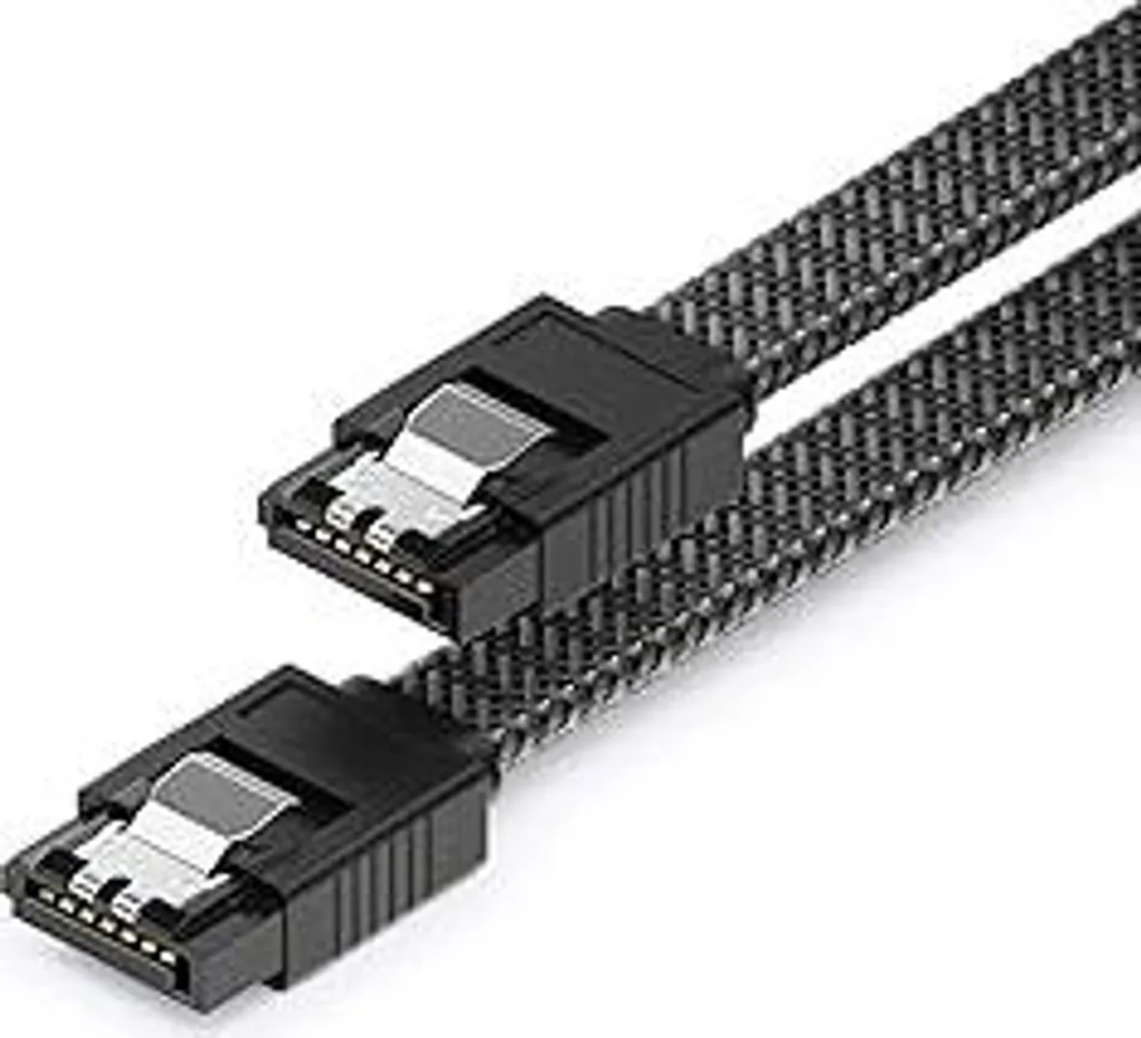 Cavo SATA 3 Nylon 30cm 6Gbit/s | Connessione Sicura HDD SSD Nero