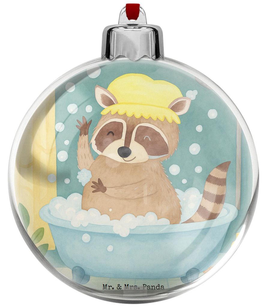 Mr. & Mrs. Panda kunststoff weihnachtskugel Waschbär Design - Weiß - Geschenk, weihnachtsbaumkugeln, Plan, Tagträumen, Waschen, weihnachtskugeln...