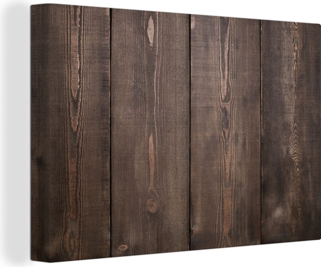 OneMillionCanvasses - Leinwandbilder - 140x90 cm, Hintergrund aus dunklen und vertikalen Brettern, Wandbilder Kunstdruck Wanddekoration - Foto au...